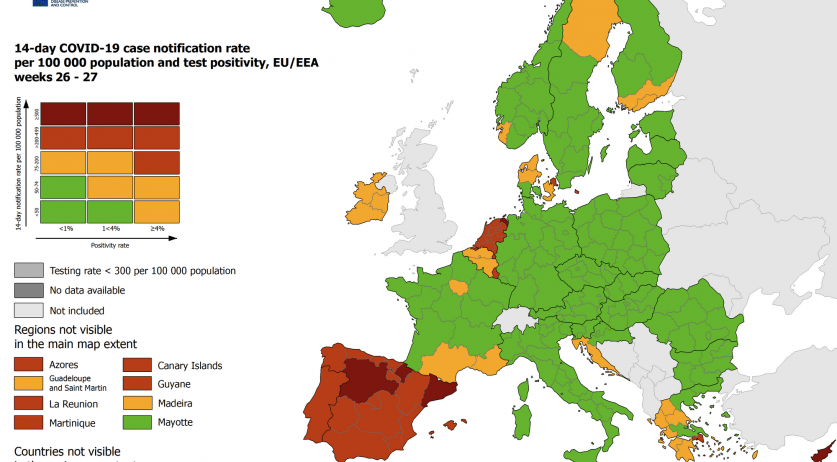 Netherlands back to EU's Red, Dark Red level for coronavirus risk