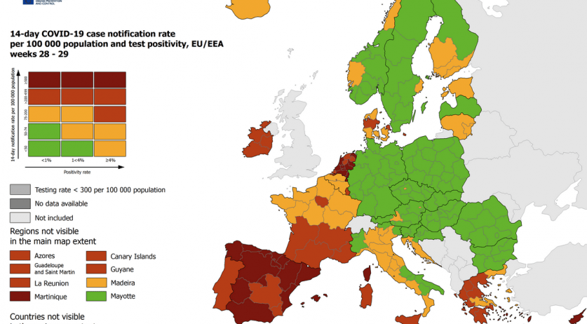 The Netherlands to stay red on European coronavirus risk map for one more week