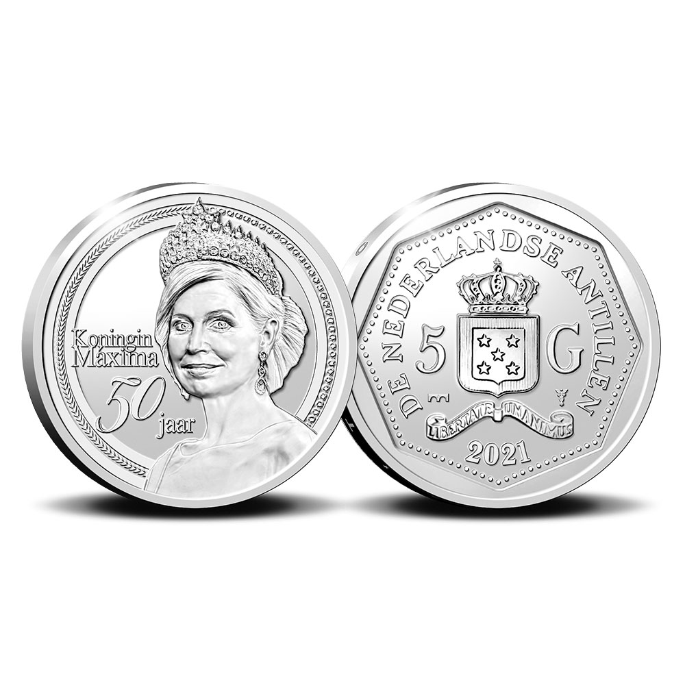 Commemorative coins on the occasion of 50th birthday of Her Majesty Queen Máxima & 90 years of the Red Cross Curaçao
