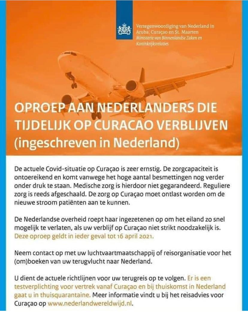 Dutch holidaymakers on Curacao urged to return, as coronavirus cases mount