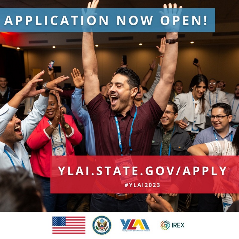 U.S. Consulate General: Apply today for the 2023 Young Leaders of the Americas Initiative (YLAI)!