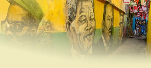 No restoration mural, but food packages instead