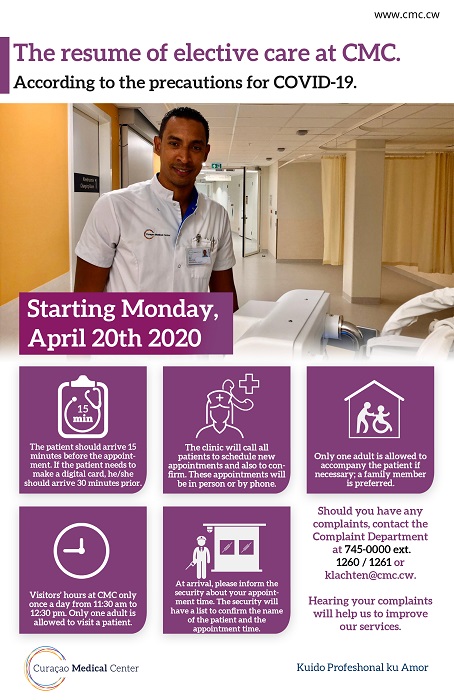 CMC will restart elective care from Monday 20 April