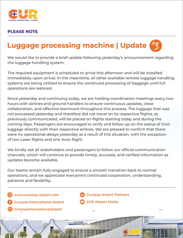 Luggage processing machine update 3