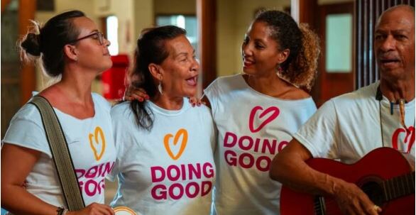 Joyful celebration of strength during 