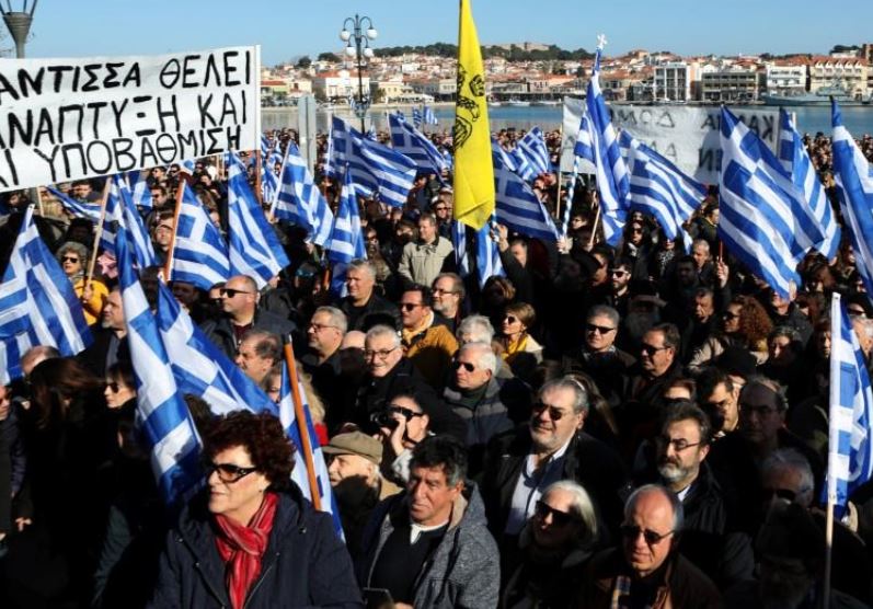 Greek island residents protest over migrant camps and conditions