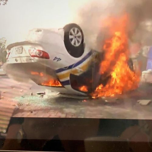 Suspect arrested for police car fire