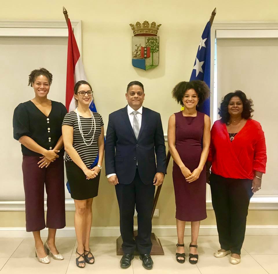 Prime Minister Eugene Rhuggenaath received MEP Samira Rafaela in Fort Amsterdam