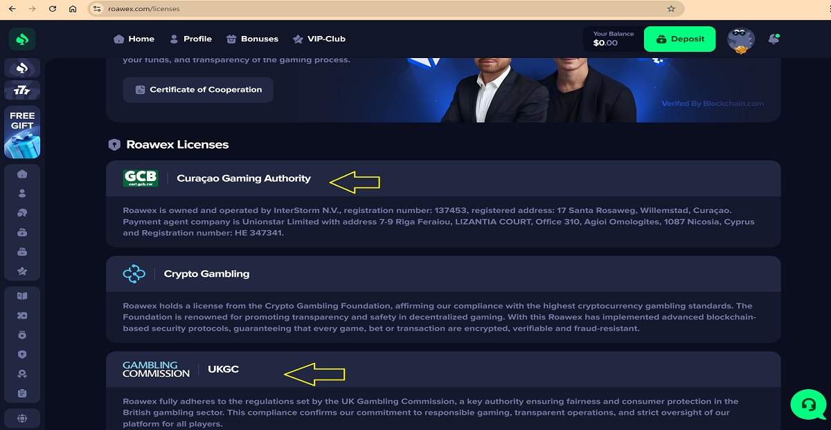 Unlicensed Online Casino Roawex.com Flagged as High Risk, Falsely Claims Curaçao License