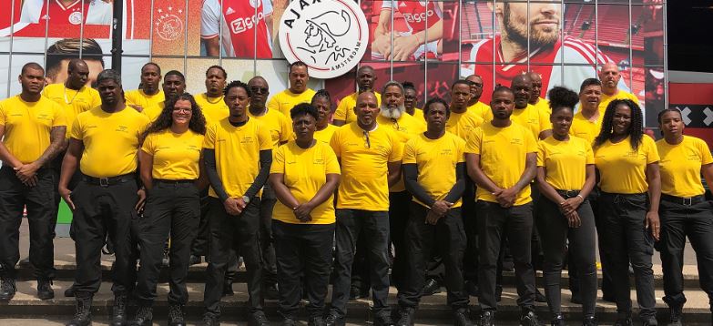 Security guards Securitas at work at Dutch events