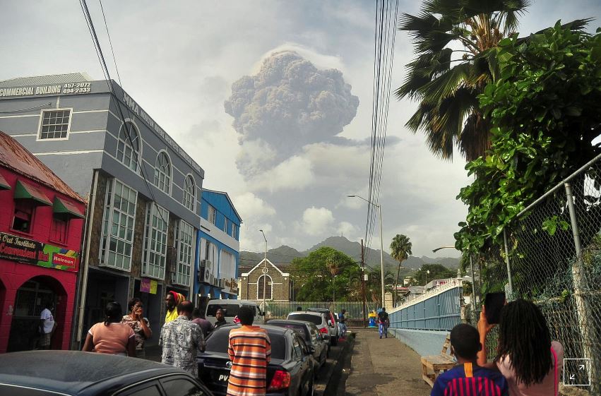 St Vincent's Caribbean residents wake to ash-covered streets, rumbling volcano