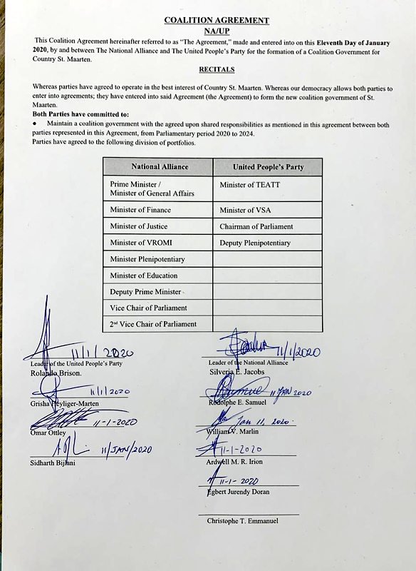 NA, UP sign coalition agreement, NA’s Emmanuel has not signed